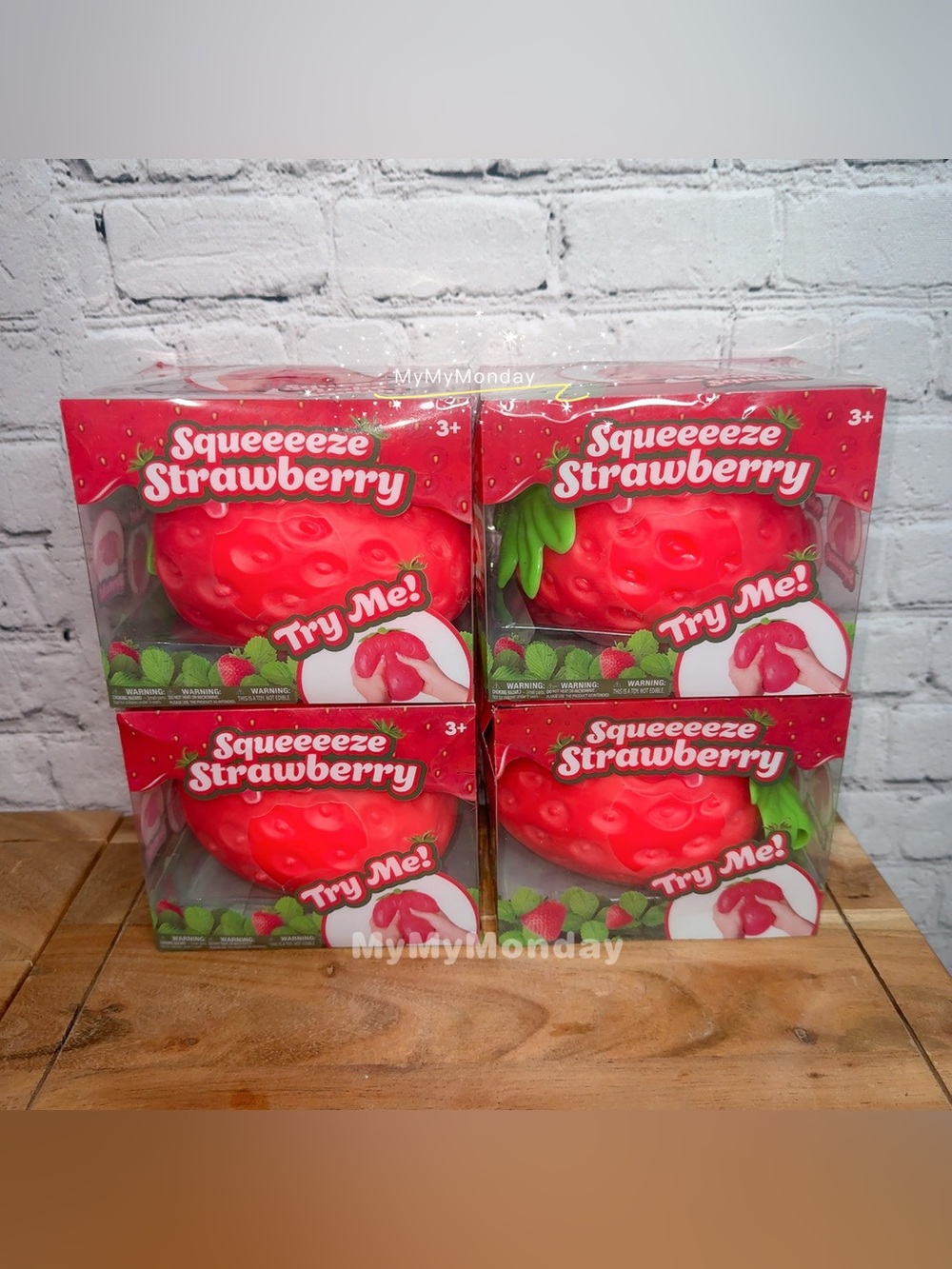 Sunny Days Jumbo Squeezy Strawberry Squishy Toy